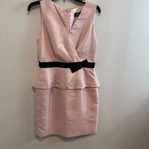 Chetta B Light Pink Dress Size 10 peplum bow